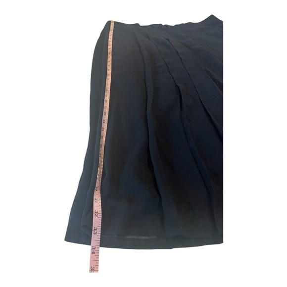 Simply Emma Black Pleated Chiffon Flowy Midi Overlay Lined Skirt Size 2X - Picture 8 of 12